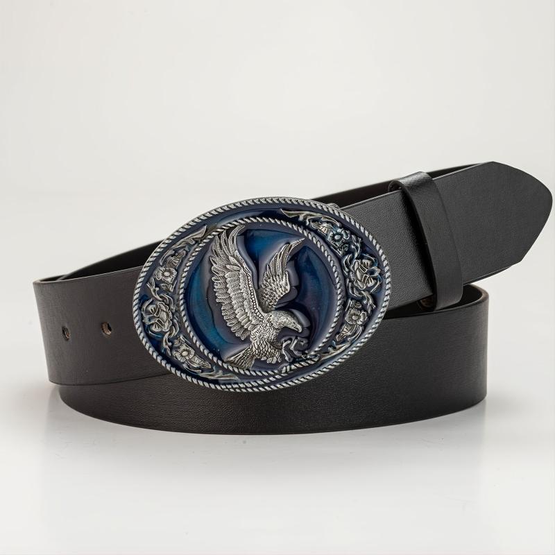 Men's Leather Bronze Eagle Buckle Belt - Gift for Boyfriend and Father