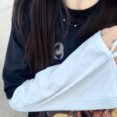 Cartoon Print Long Gloves UV Protection Sleeves Women
