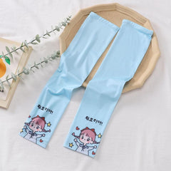 Cartoon Girl Print Ice Sleeves UV Protection Long Sleeves