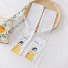 Cartoon Girl Print Ice Sleeves UV Protection Long Sleeves