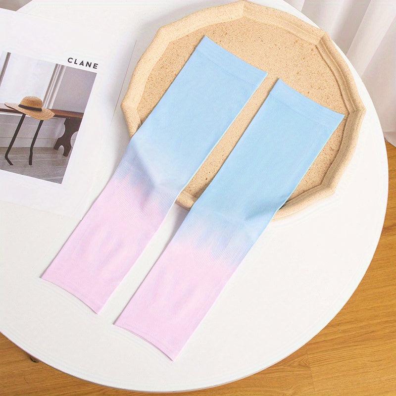 Gradient Ice Sleeves Breathable Sunscreen UV Protection Gloves