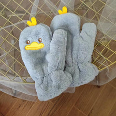 Thick Warm Gloves Mittens With Duck Pattern