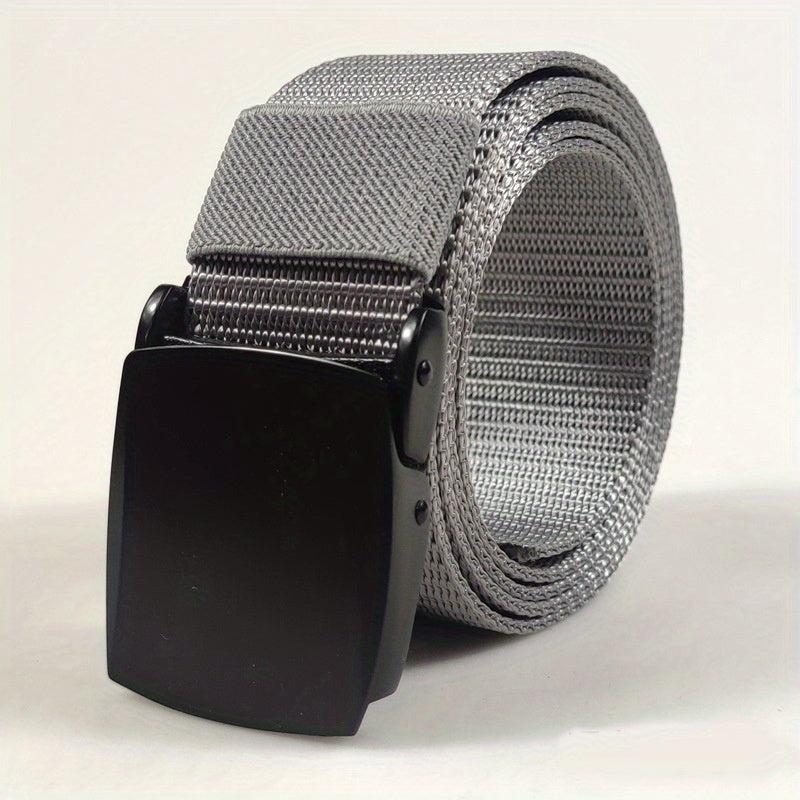 Men's Outdoor Canvas Belt with Zinc Alloy Automatic Buckle