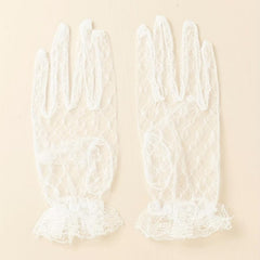 Translucent Lace Wedding Gloves Mesh Breathable Short Gloves