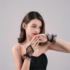 Finger Mesh Gloves Wedding Dress Bow Gloves