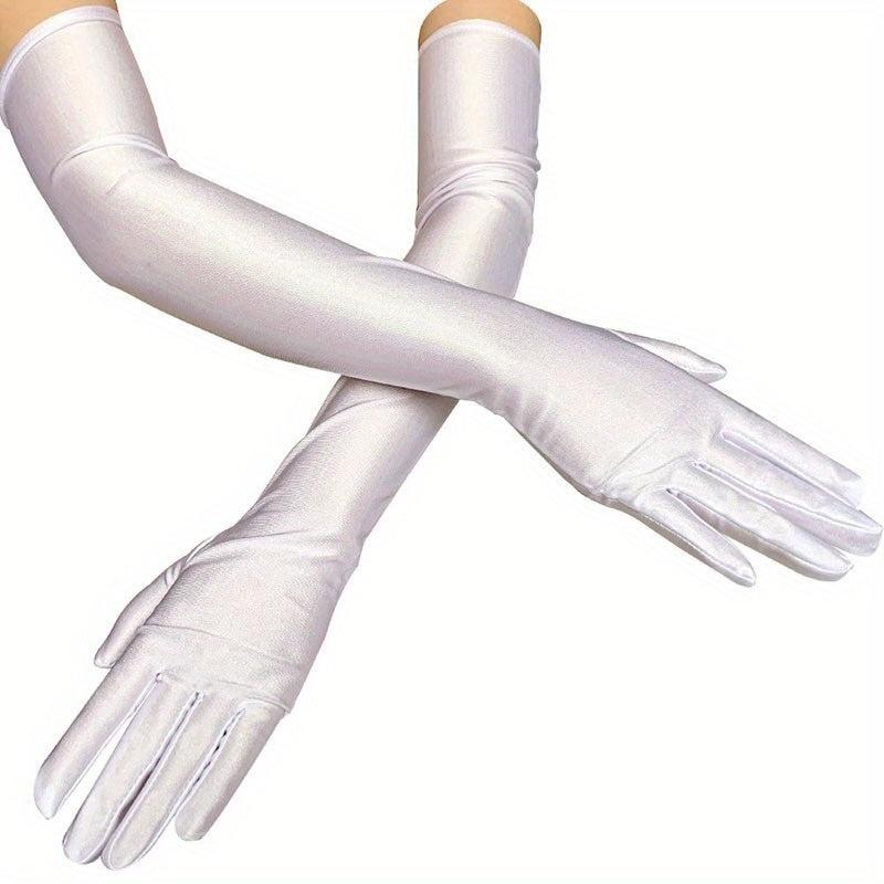 Satin Sunscreen Gloves Solid Driving Cycling Gloves For Women