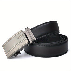 Geometric Figure Auto Buckle Men's Leather Belt