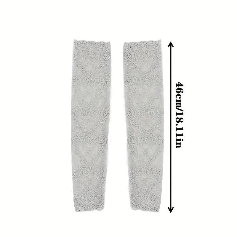 Elastic Lace Fingerless Gloves Women's Sunscreen Driving Long Gloves