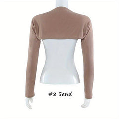 Long Sleeve Shrugs Solid Arm Sleeves Shawl Wraps