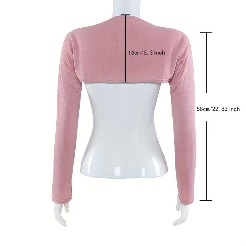 Long Sleeve Shrugs Solid Arm Sleeves Shawl Wraps