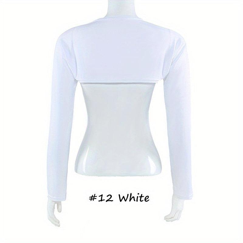 Long Sleeve Shrugs Solid Arm Sleeves Shawl Wraps