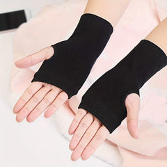 Short Elastic Gloves Unisex Knitted Half Finger Gloves Thin Breathable