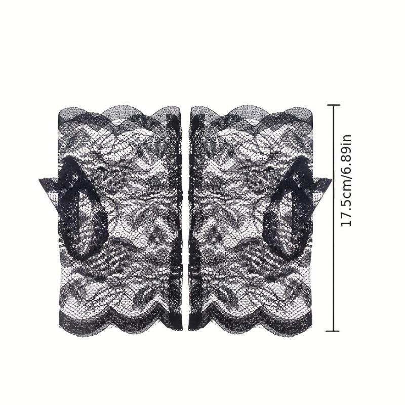 Women's Lace Gloves Half Fingerless Outdoor Driving Sun Protection Gloves