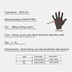 Unisex Ice Silk Gloves Quick drying Breathable Non slip Short Gloves