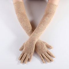 Lace Gloves Solid Floral Decorative Women's Gloves