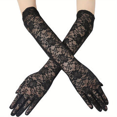 Lace Fingerless Bridal Gloves Solid Flower Decorative Wedding