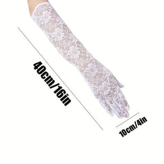 Lace Fingerless Bridal Gloves Solid Flower Decorative Wedding