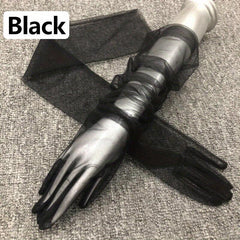 Breathable Solid Thin Mesh Long Gloves for Wedding Bridal Dress