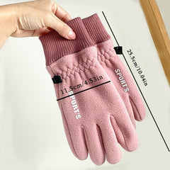 SPORT Plush Screw Gloves Winter Fleece Non Slip Touch Screen Driving Mitten
