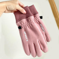 SPORT Plush Screw Gloves Winter Fleece Non Slip Touch Screen Driving Mitten