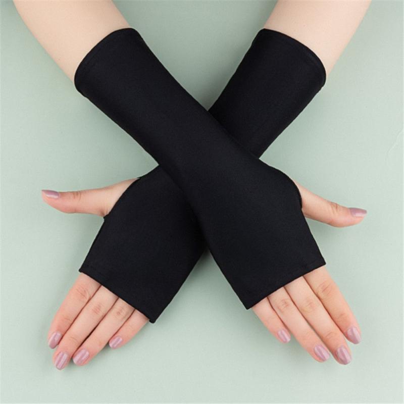 Sunscreen Fingerless Gloves Medium Solid Wrist Gloves