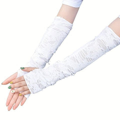 Stylish Ripped Fingerless Gloves for Party