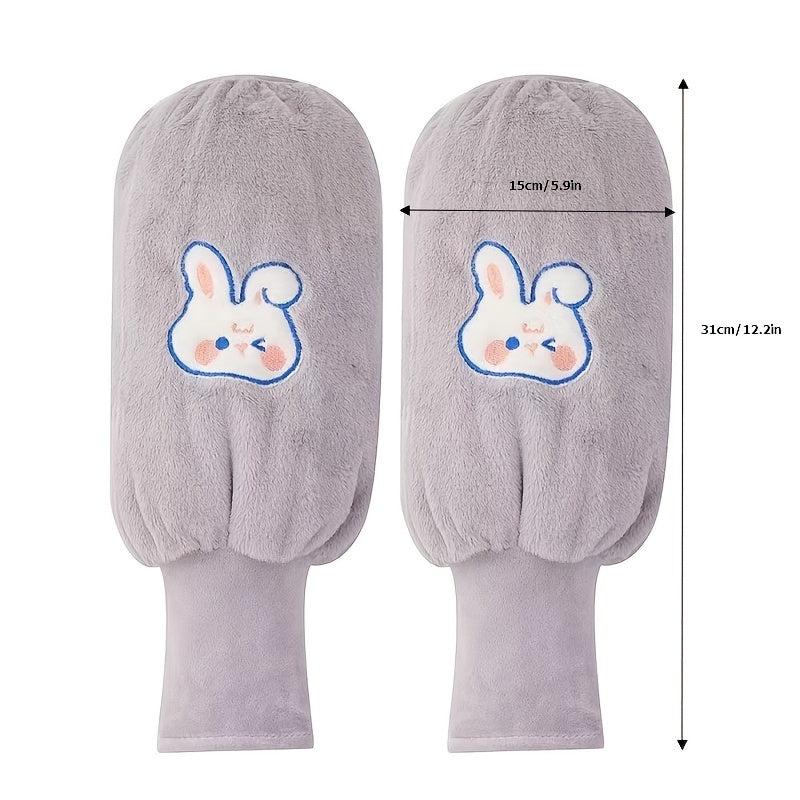 Winter Rabbit Print Long Sleeves Arm Warmer for Women Girls