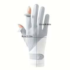 Ice Silk Sunscreen Gloves Non-slip Touch UV Protection Driving Cycling Gloves
