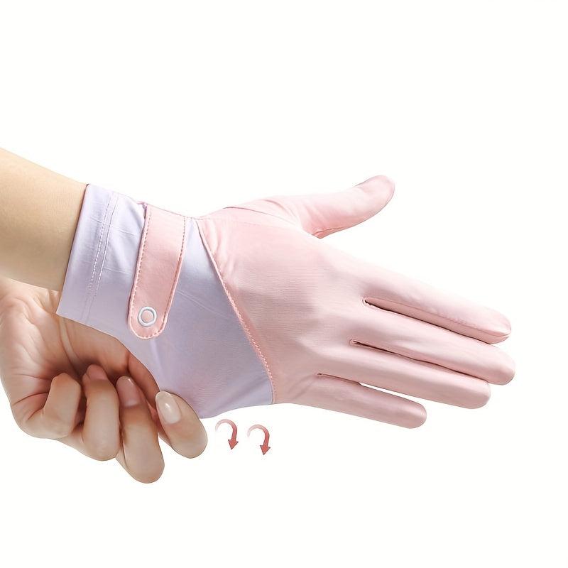 Ice Silk Sunscreen Gloves Non-slip Touch UV Protection Driving Cycling Gloves