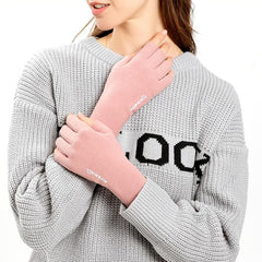 Winter Gloves Fingerless Fleece Lengthened Velvet Windproof Warm Gloves