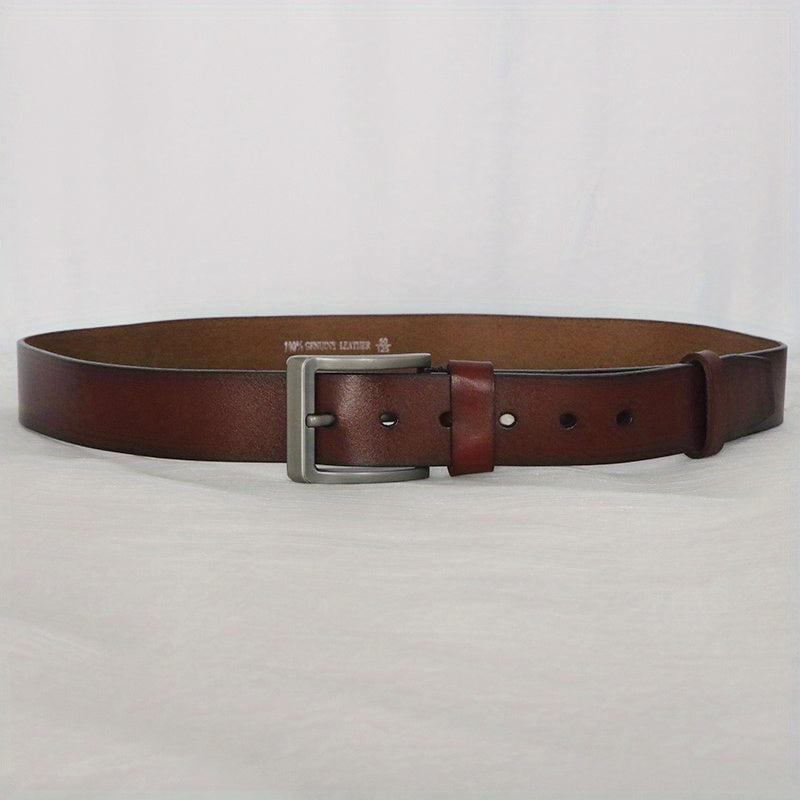 Men's Leather Belt Pin Buckle Casual Jeans Pants Waist Strap High Belt