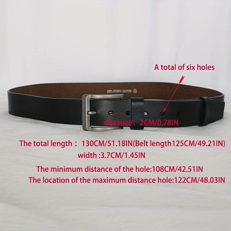 Men's Leather Belt Pin Buckle Casual Jeans Pants Waist Strap High Belt
