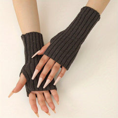 Cold Proof Arm Sleeves Fingerless Gloves For Women