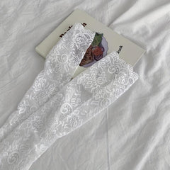Lace Sleeves Floral Fingerless Gloves UV Protection