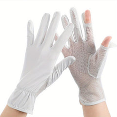 Thin Sunproof Breathable Gloves Solid Sun Protection Gloves For Women