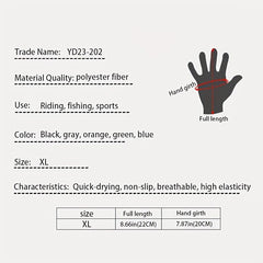 Full Finger Quick Dry Touch Screen Gloves for Sports