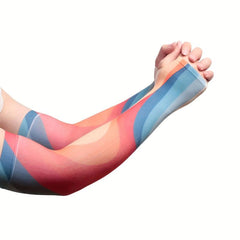 Wavy Print Ice Sleeves UV Protection Gloves Outdoor Sunproof