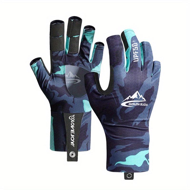 Camouflage Fishing Sunscreen Gloves Breathable Slipproof Half Finger