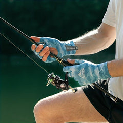 Camouflage Fishing Sunscreen Gloves Breathable Slipproof Half Finger