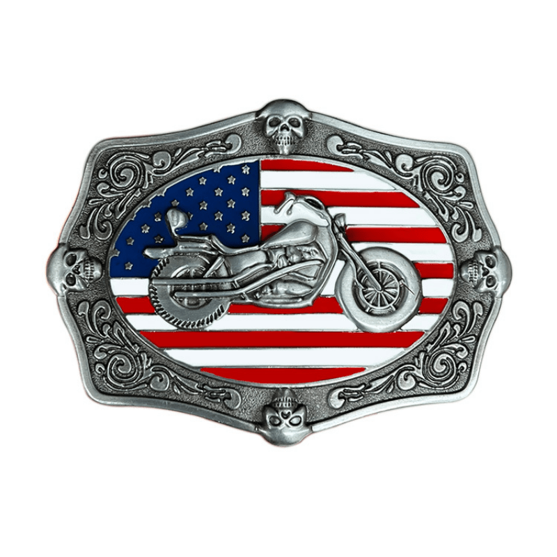 Zinc Alloy Motorcycle Belt Buckle Western Style American Flag