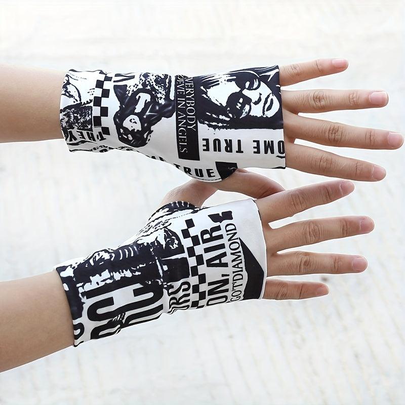 Half Finger Sunscreen Gloves Cover Tattoo Fingerless Touch Screen Gloves