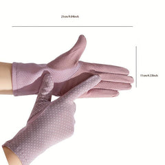 Silk Cold Feeling Gloves Lightweight Breathable Sun Protection Gloves