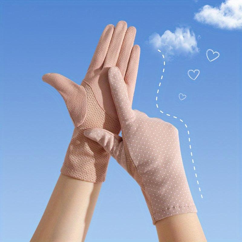 Silk Cold Feeling Gloves Lightweight Breathable Sun Protection Gloves