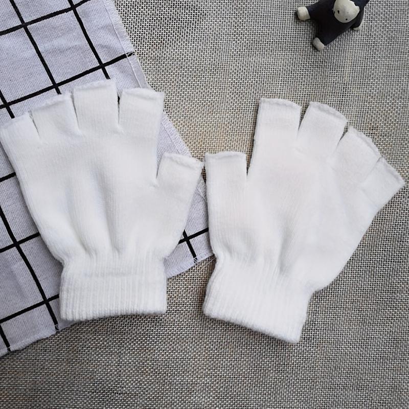 Knitted Fingerless Gloves for Women Men Warm Mittens