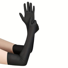Satin Long Gloves Solid Elastic Decoration for Prom Party Wedding Bridal