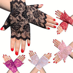 Women Lace Gloves Sunproof Fingerless Bridal Wedding Party Prom Dress