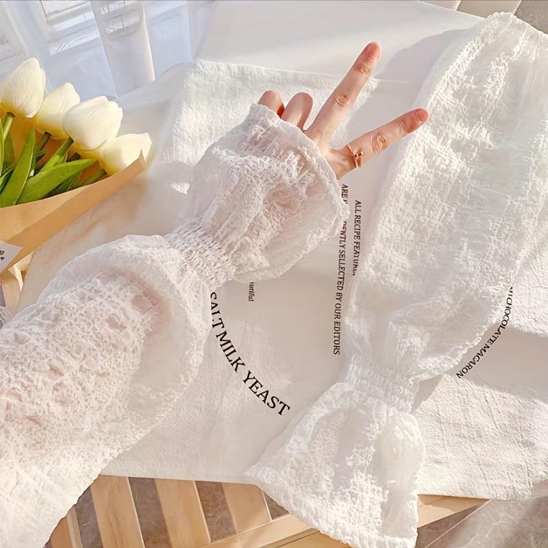 Breathable Fingerless Gloves UV Protection Sleeves For Women