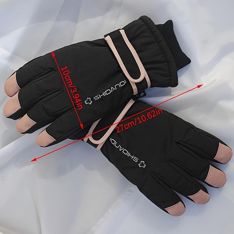 Women Ski Gloves Touch Screen Waterproof Winter Warm Snowboard Gloves