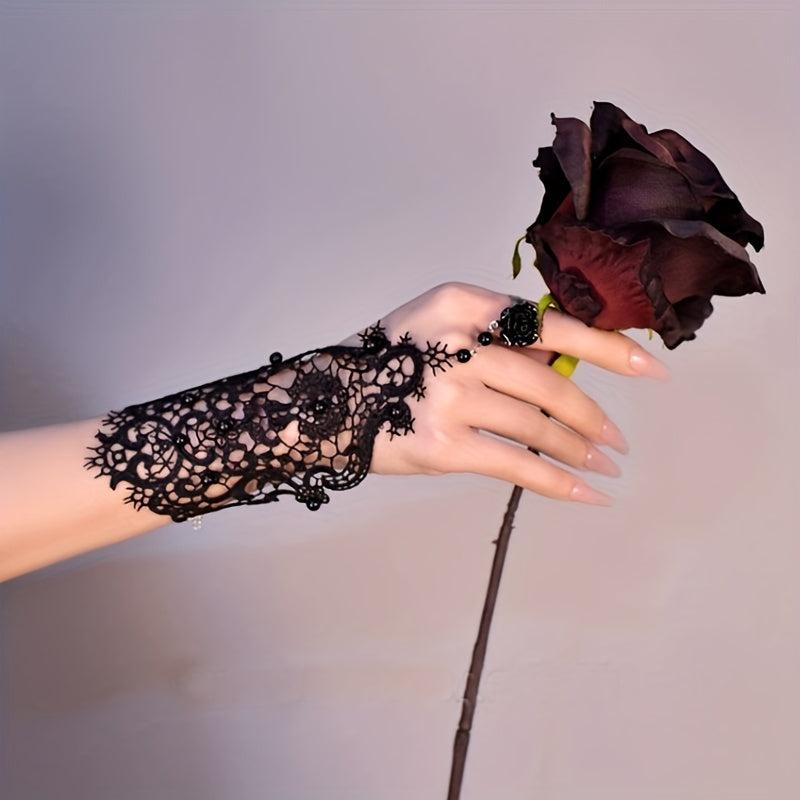Vintage Lace Fingerless Glove for Baroque Bridal Wedding Dress
