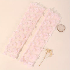Pink Lace Mesh Sleeve Lightweight Long Arm Sunscreen Sleeve
